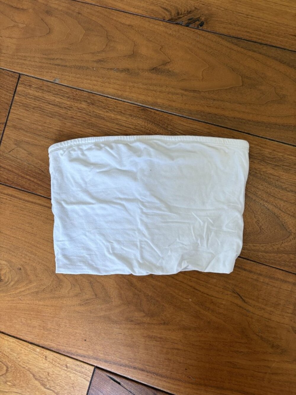 White Cotton Super Cropped Bandeau Tube Top Basic Summer Size Medium